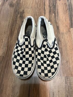 Vans Checkerboard Slip-On Loafers in Black and Cream